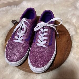 Vans Women's Purple Glitter Sneakers Like New Condition Size 5